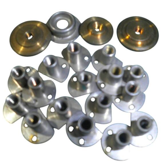 Misc. Parts for Military Ribbons  and Medals, 16 SS Flanges and 3 Brass Backings - Picture 1 of 8